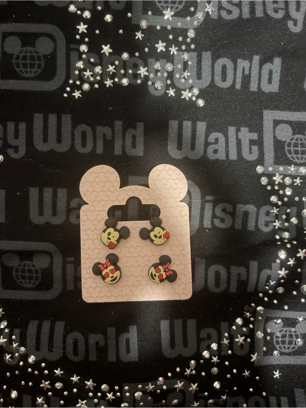 Disney Kids Mickey & Minnie Stud Earring Set - Black, Red, Yellow